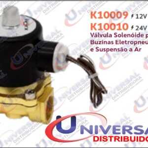 K10009 - VALVULA BUZINA AR SOLENOIDE P/ BUZINA E SUSPENSAO A AR 12V