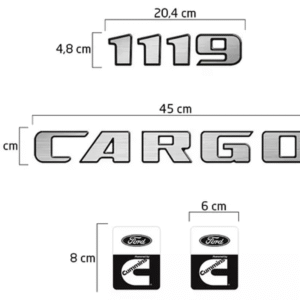 KIT812 - EMBLEMA RESINADO CARGO 1119 / CARGO ESCOVADO