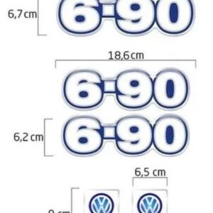 KIT0891 - EMBLEMA RESINADO VW 6-90 AZUL MWM RESINADOS
