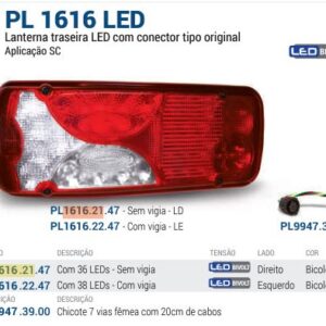 PL16162147 - LANTERNA TRASEIRA SCANIA S5 LED LD BI-VOLTS