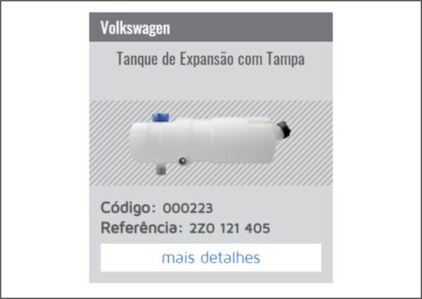 RP000223 - RESERV RADIADOR VW MICRO ONIBUS 17-210
