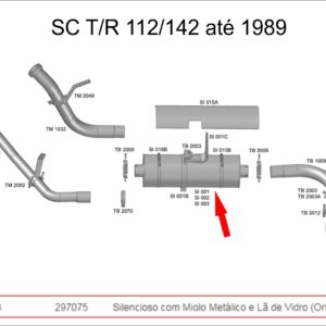 SI003 - SILENCIOSO SCANIA 112 113 ORIG COM MIOLO METALICO E LA VIDRO