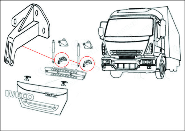 504032799 - SUP AMORTECEDOR GRADE IVECO TECTOR/CURSOR LE