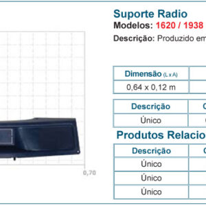 1216030 - MOLDURA RADIO MB 1620/1938L AZUL