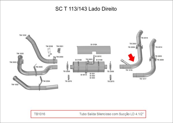 TB1016 - SAIDA FINAL 4,5'' C/ SUCCAO LD