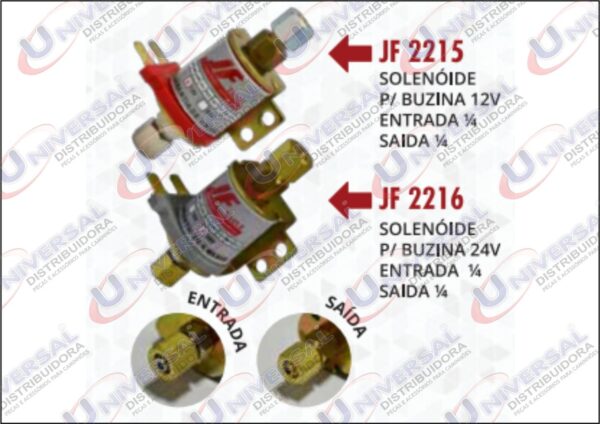 JF-2215 - VALVULA BUZINA AR SOLENOIDE 12V