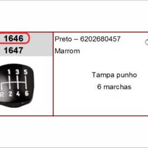 VL1646 - TAMPA BOLA 6 MACHA RE TRASEIRO PRETA..