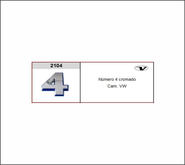 VL2104 - EMBLEMA CROMADO VW CONST N° 4